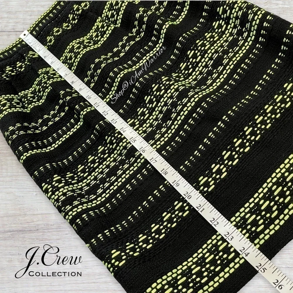 J.Crew Collection neon embroidered textured black pencil skirt *shop@iamwarrior